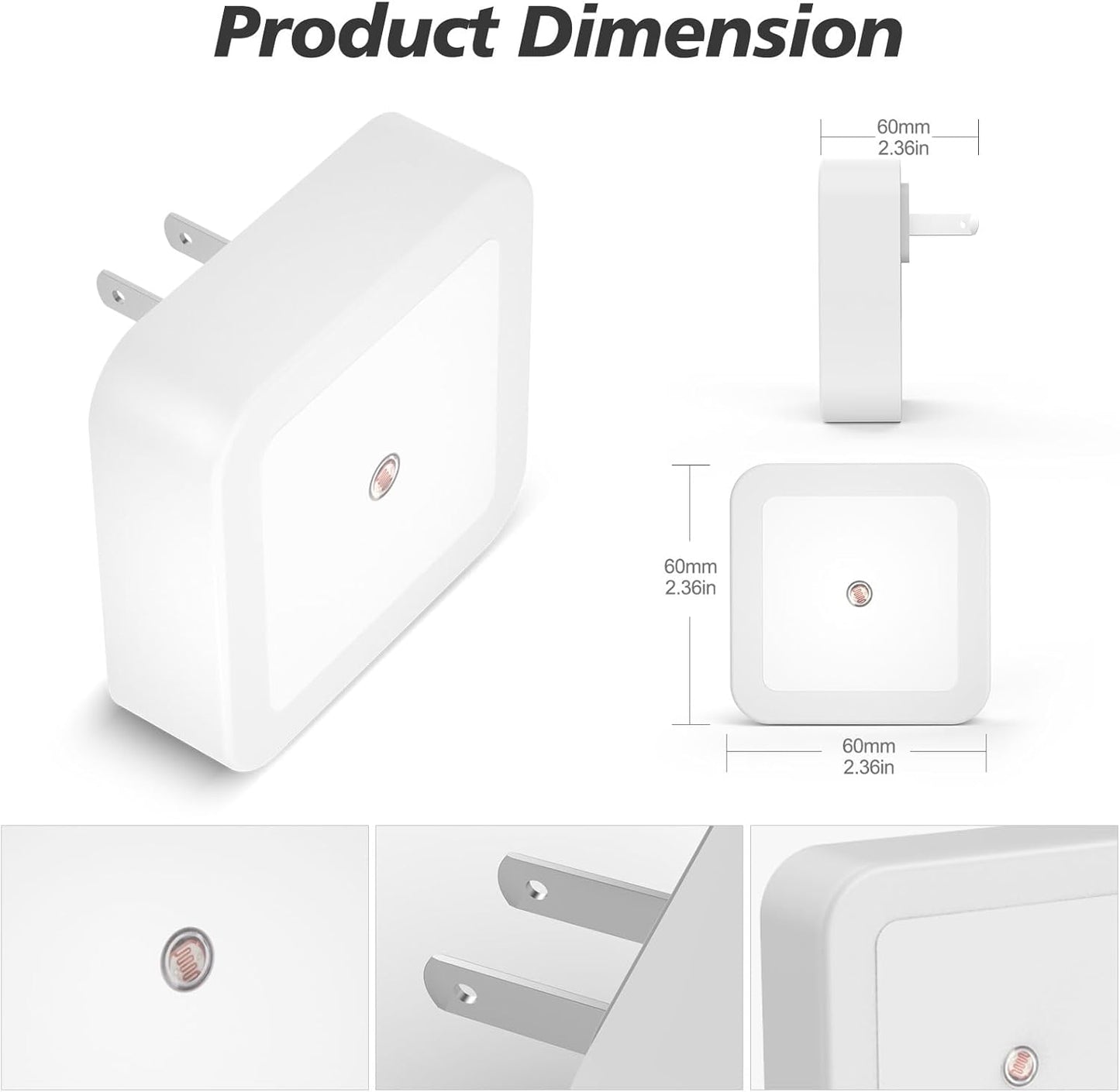 Night Light, Night Lights Plug into Wall 8-Pack, Nightlight Plug in Night Light, Dusk to Dawn Night Lamp Led (Warm White)