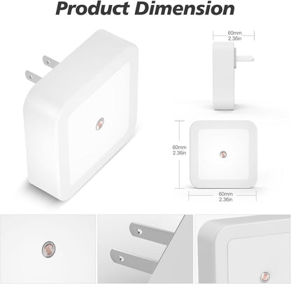 Night Light, Night Lights Plug into Wall 8-Pack, Nightlight Plug in Night Light, Dusk to Dawn Night Lamp Led (Warm White)