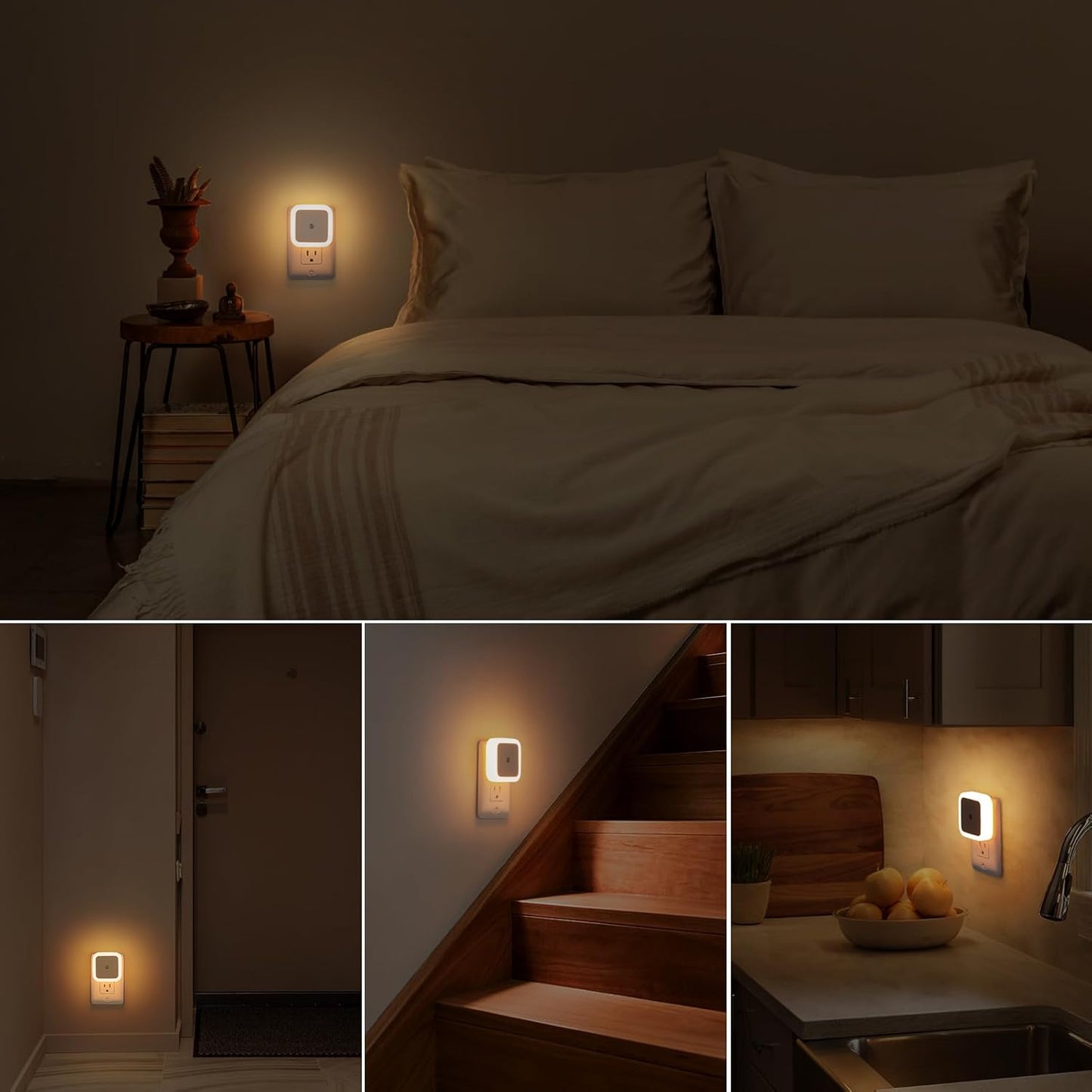 Night Light, Night Lights Plug into Wall 8-Pack, Nightlight Plug in Night Light, Dusk to Dawn Night Lamp Led (Warm White)