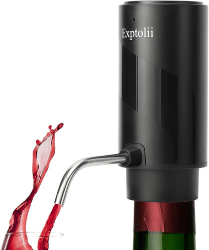 Electric Wine Aerator, Wine Decanter, Wine Dispenser, Wine Gift, Automatic One-Touch Wine Pourer Pump Wine Oxidizer for Red and White Wine Re-Chargeable