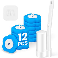 Disposable Toilet Brush and Holder Set, Toilet Wand Refills, Extended Handle with 12 Cleaner Refills Toilet Brush for Toilet Bowl Cleaners, Bathroom Cleaning