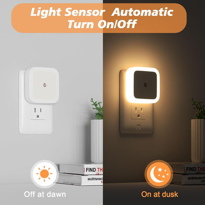 Night Light, Night Lights Plug into Wall 8-Pack, Nightlight Plug in Night Light, Dusk to Dawn Night Lamp Led (Warm White)