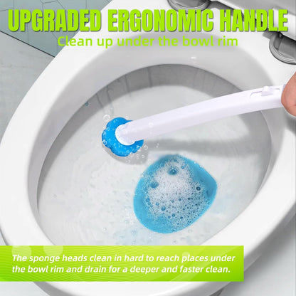 Disposable Toilet Brush and Holder Set, Toilet Wand Refills, Extended Handle with 12 Cleaner Refills Toilet Brush for Toilet Bowl Cleaners, Bathroom Cleaning