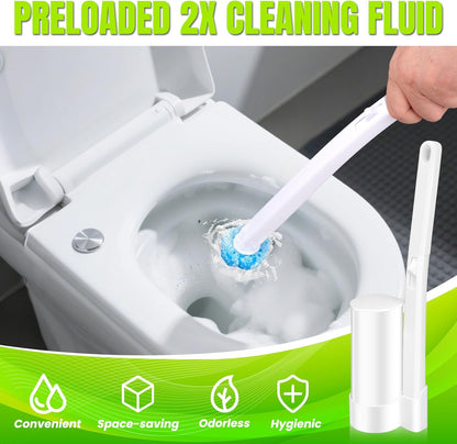 Disposable Toilet Brush and Holder Set, Toilet Wand Refills, Extended Handle with 12 Cleaner Refills Toilet Brush for Toilet Bowl Cleaners, Bathroom Cleaning