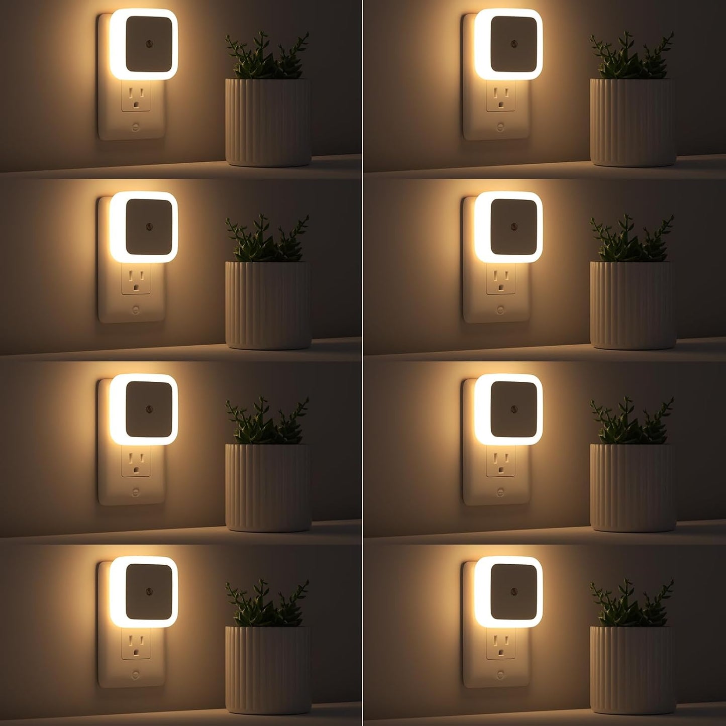 Night Light, Night Lights Plug into Wall 8-Pack, Nightlight Plug in Night Light, Dusk to Dawn Night Lamp Led (Warm White)