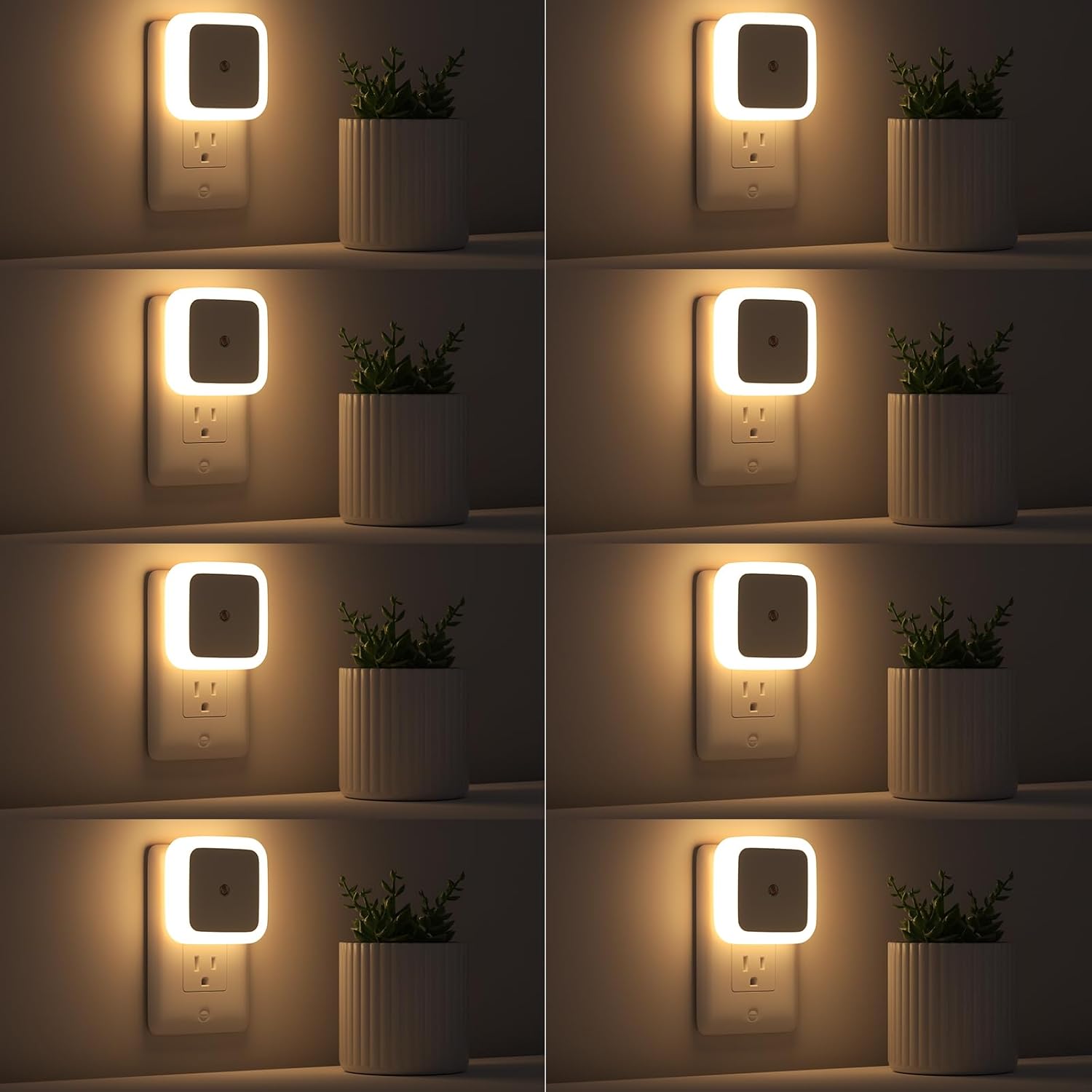 Night Light, Night Lights Plug into Wall 8-Pack, Nightlight Plug in Night Light, Dusk to Dawn Night Lamp Led (Warm White)