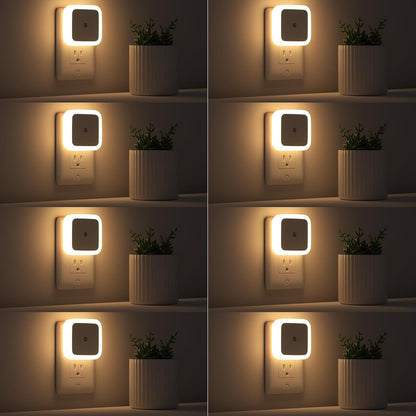 Night Light, Night Lights Plug into Wall 8-Pack, Nightlight Plug in Night Light, Dusk to Dawn Night Lamp Led (Warm White)