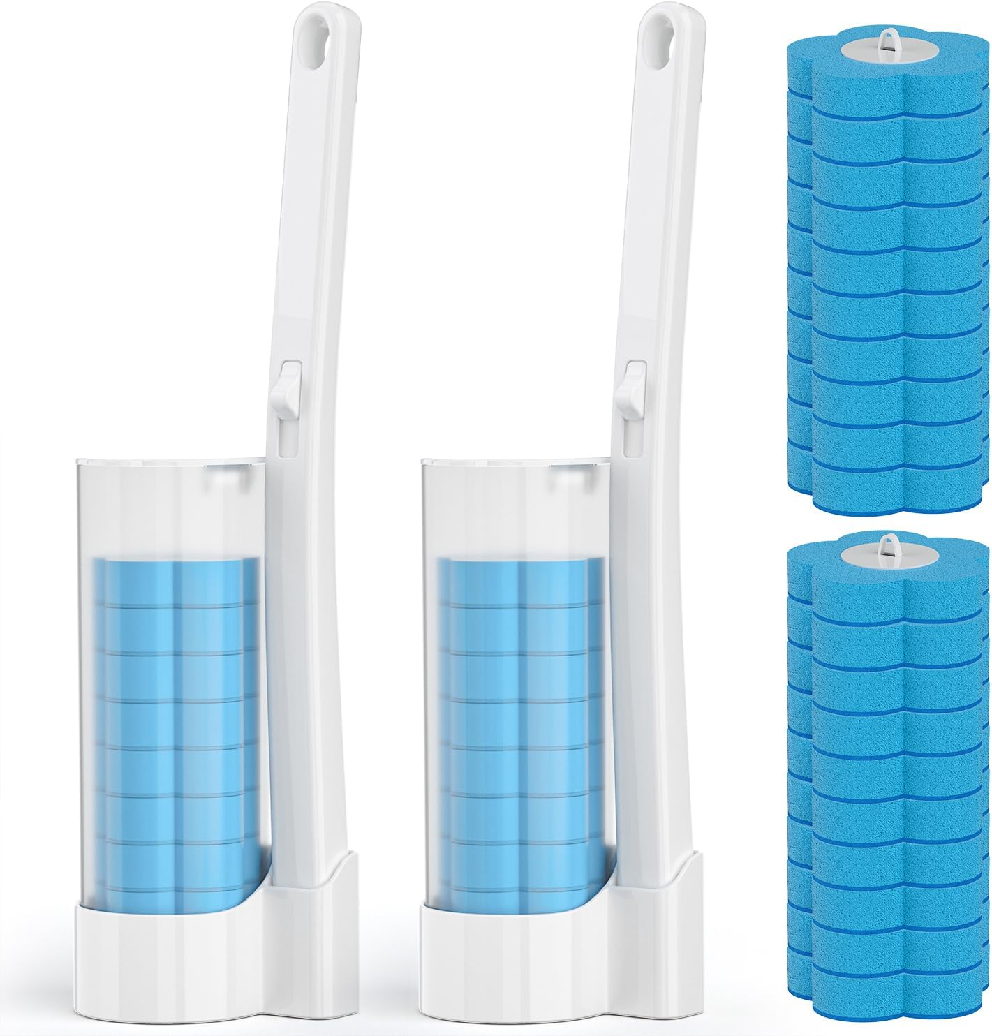 Disposable Toilet Brush Refills 20PCS Only for - Toilet Bowl Cleaner Head for Toilet Brush, Toilet Cleaning Supplies, 20PCS Brush Refills for Bathroom Deep Cleaning (20, Blue)