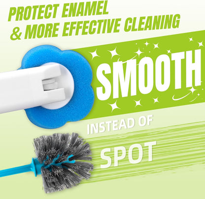 Disposable Toilet Brush and Holder Set, Toilet Wand Refills, Extended Handle with 12 Cleaner Refills Toilet Brush for Toilet Bowl Cleaners, Bathroom Cleaning