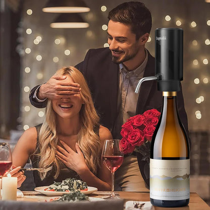 Electric Wine Aerator, Wine Decanter, Wine Dispenser, Wine Gift, Automatic One-Touch Wine Pourer Pump Wine Oxidizer for Red and White Wine Re-Chargeable